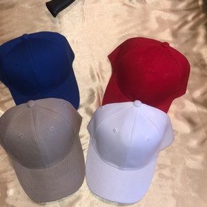 NEW 4 piece bundle Velcro strapback hats